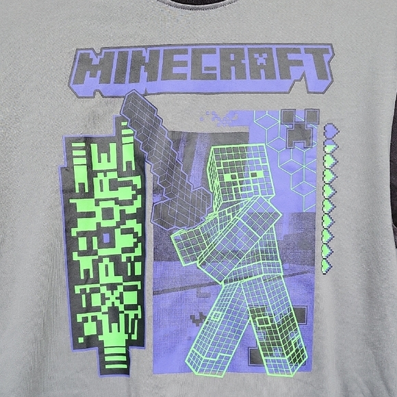 Minecraft Graphic T-Shirt Size 10/12 - Picture 3 of 6